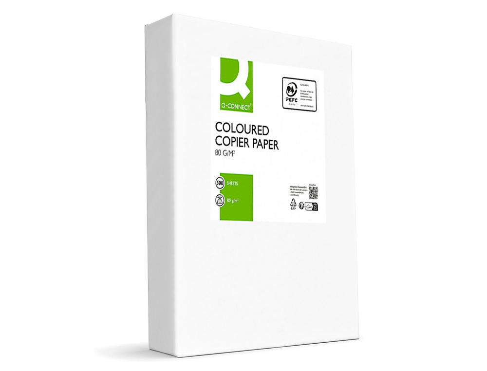 PAPEL DE COR Q-CONNECT DIN A4 80 GR LARANJA NEON EMBALAGEM DE 500 FOLHAS