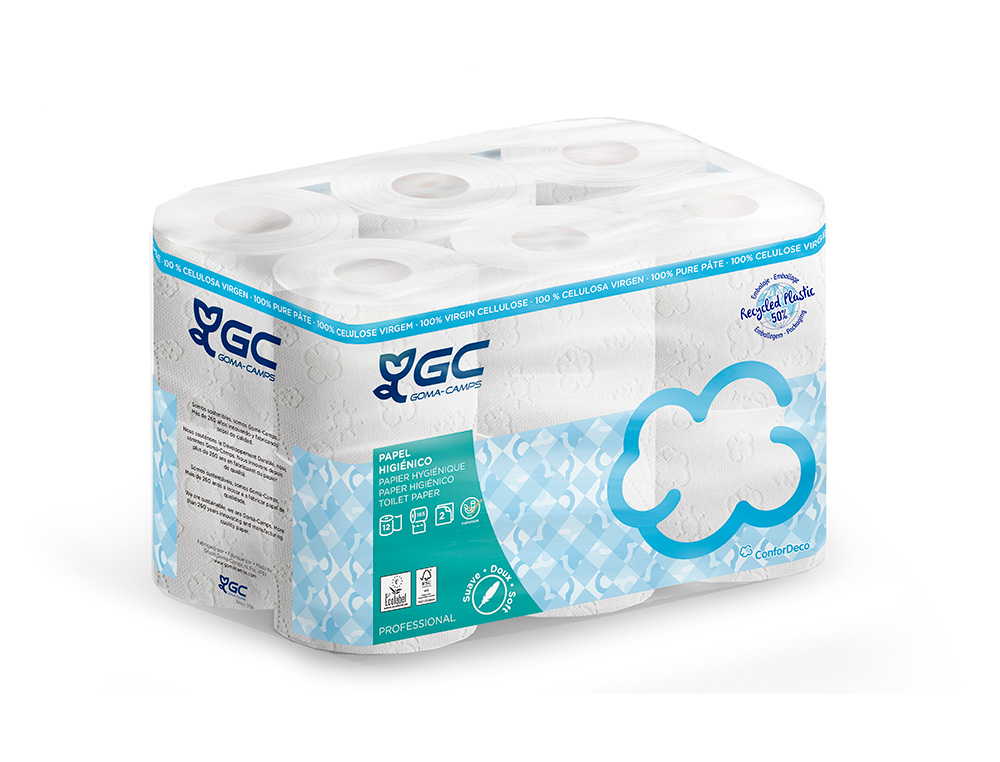 Papel higienico gc 2 capas paquete de 12 rollos