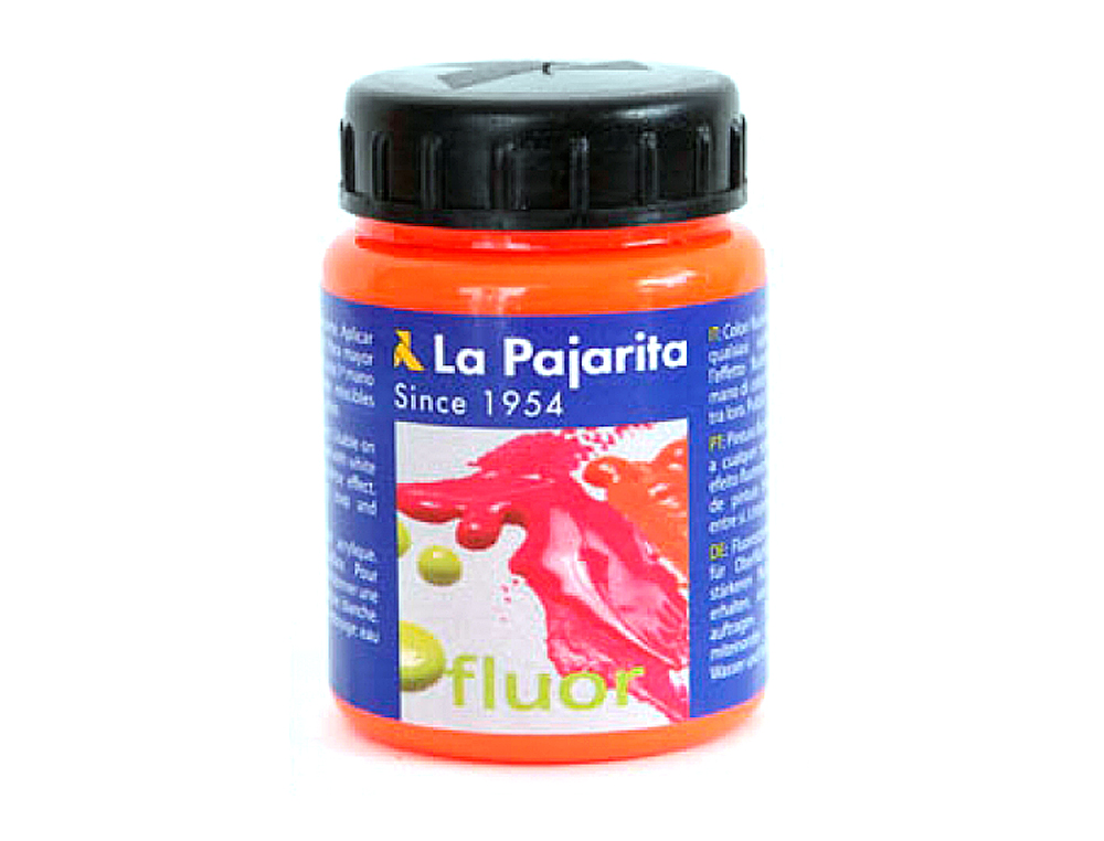 Pintura acrilica la pajarita f-02 naranja fluorescente 75ml