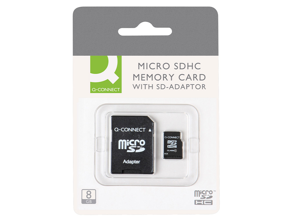 Memoria sd micro q-connect flash 8 gb clase 4 con adaptador