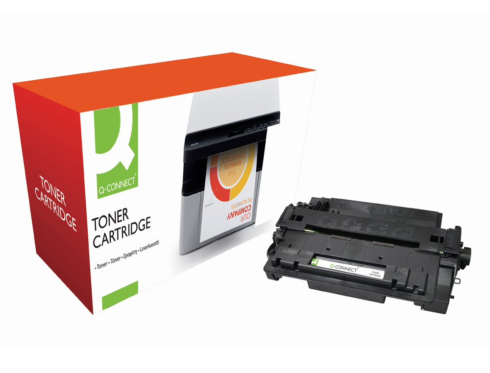 Toner q-connect compatible hp ce255a para laserjet p3015 / p3015d / 3015dn / 3015x -6.000pag- negro