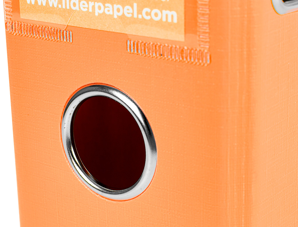 ARCHIVADOR DE PALANCA LIDERPAPEL A4 DOCUMENTA FORRADO PVC CON RADO LOMO 75MMNARANJA COMPRESOR METALICO