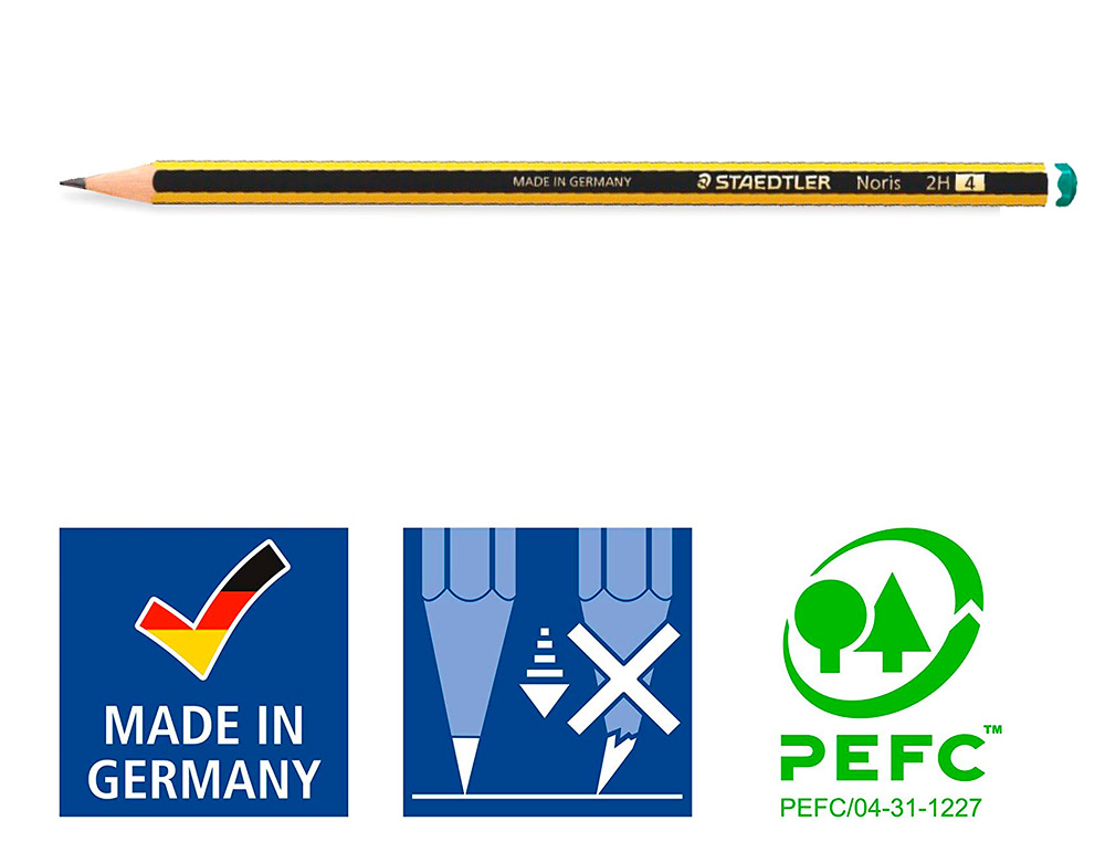 LAPICES DE GRAFITO STAEDTLER NORIS N.4 2H UNIDAD