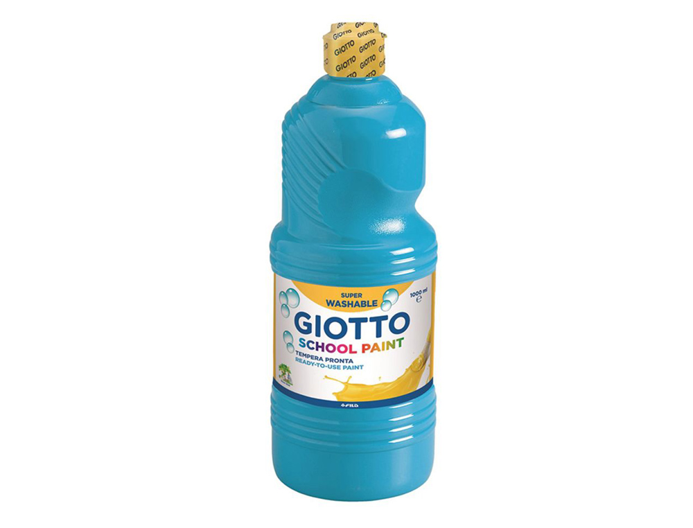 Tempera liquida giotto escolar lavable 1000 ml azul cyan