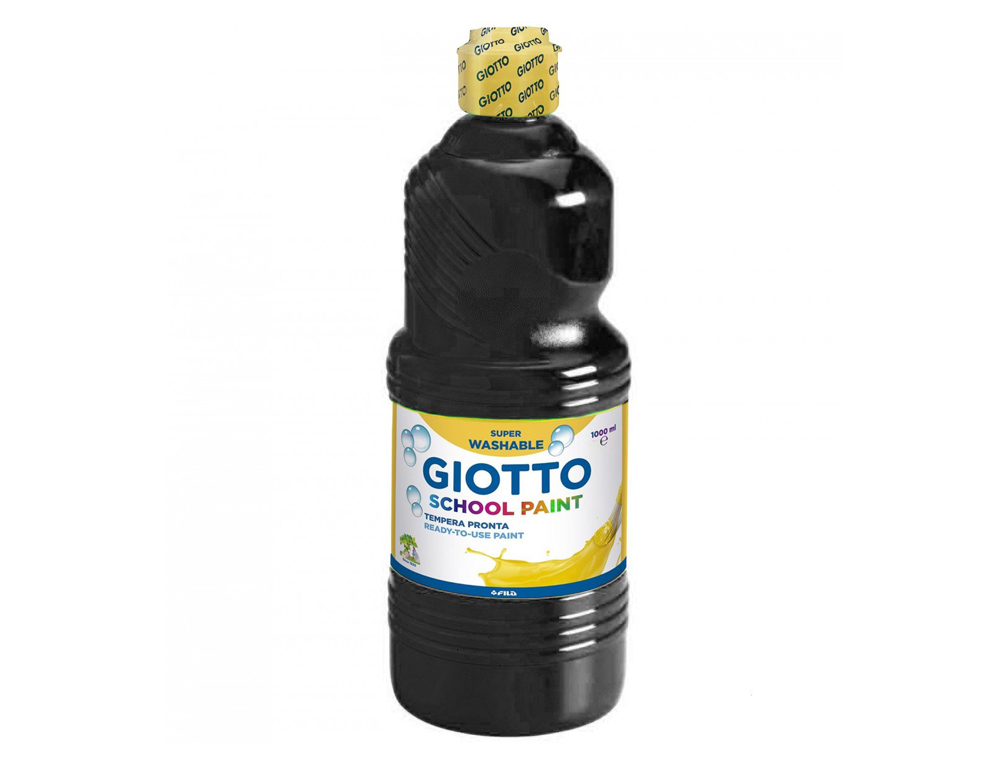 Tempera liquida giotto escolar lavable 1000 ml negra