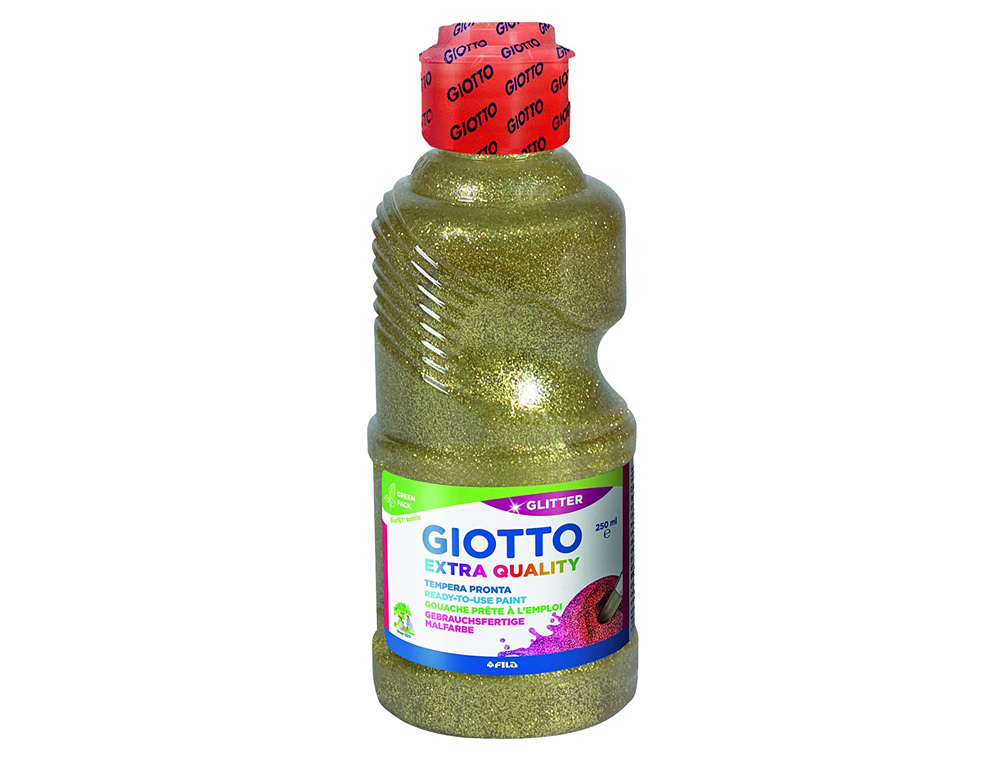 Tempera escolar giotto purpurina glitter 250 ml oro