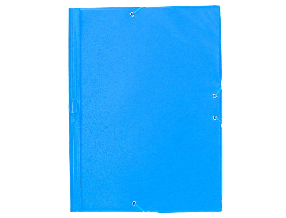 Carpeta liderpapel gomas plastico folio solapas color celeste