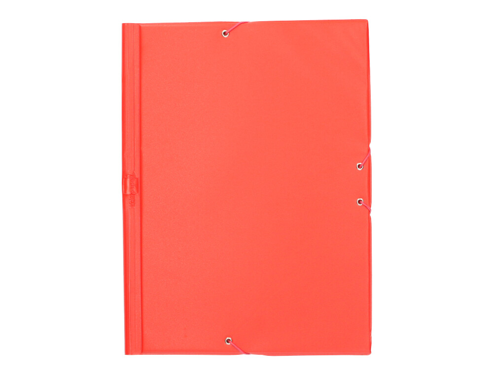 Carpeta liderpapel gomas plastico folio solapas color rojo