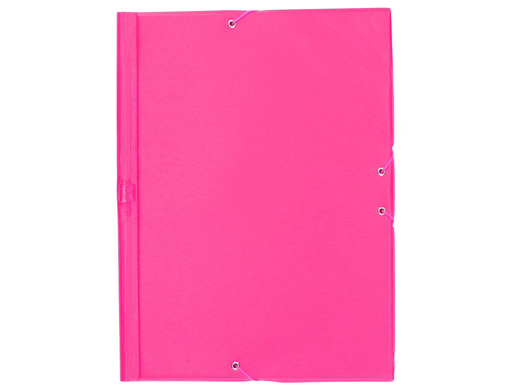 Carpeta liderpapel gomas plastico folio solapas color fucsia