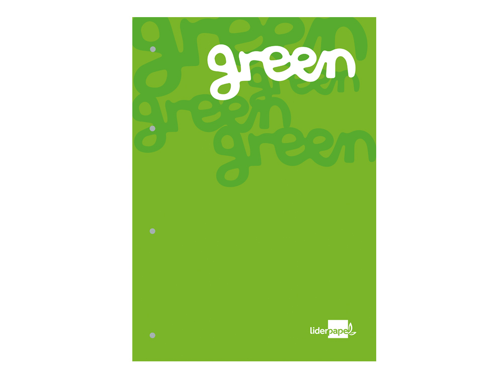BLOC ENCOLADO LIDERPAPEL CUADRO 5 MM VERDE A4 NATURAL 100 HOJAS 100 G/M2