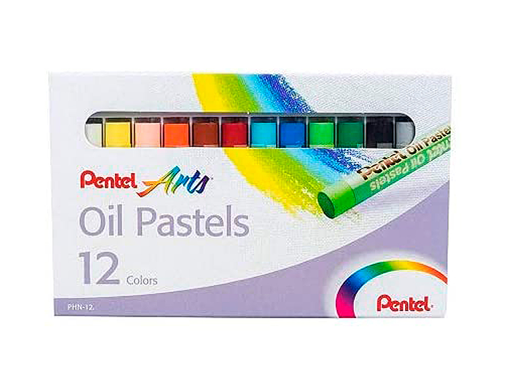 Lapices pentel oil pastel caja de 12 colores surtidos