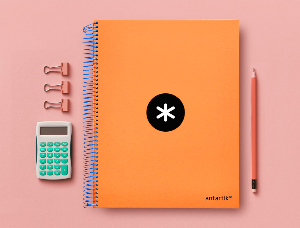 CUADERNO ESPIRAL LIDERPAPEL A4 MICRO ANTARTIK TAPA FORRADA 120H 100 GR HORIZONTAL 5 BANDAS 4 TALADROS COLOR NARANJA FLFL