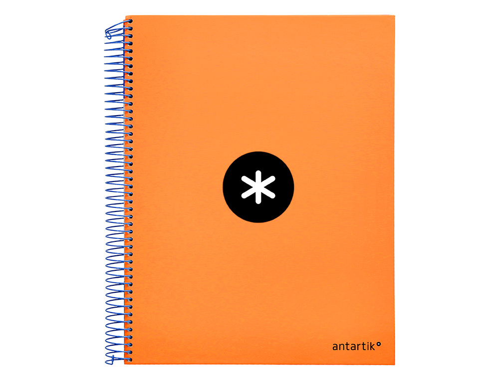 CUADERNO ESPIRAL LIDERPAPEL A4 MICRO ANTARTIK TAPA FORRADA 120H 100 GR HORIZONTAL 5 BANDAS 4 TALADROS COLOR NARANJA FLFL