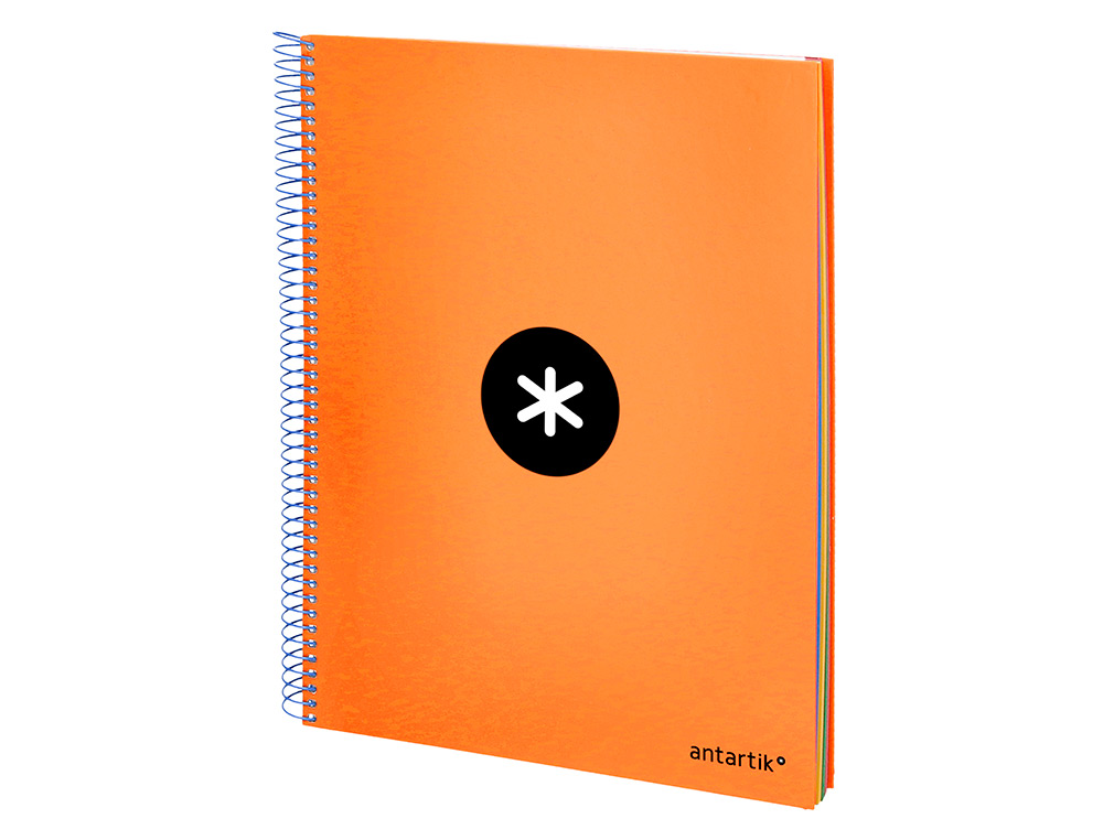 CUADERNO ESPIRAL LIDERPAPEL A4 MICRO ANTARTIK TAPA FORRADA 120H 100 GR HORIZONTAL 5 BANDAS 4 TALADROS COLOR NARANJA FLFL