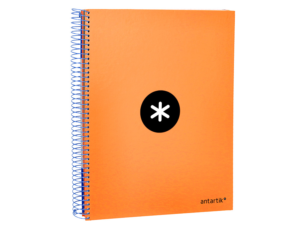 CUADERNO ESPIRAL LIDERPAPEL A4 MICRO ANTARTIK TAPA FORRADA 120H 100 GR HORIZONTAL 5 BANDAS 4 TALADROS COLOR NARANJA FLFL