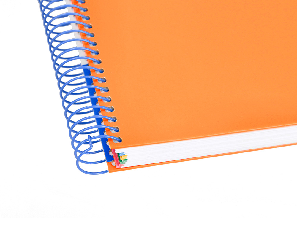 CUADERNO ESPIRAL LIDERPAPEL A4 MICRO ANTARTIK TAPA FORRADA 120H 100 GR HORIZONTAL 5 BANDAS 4 TALADROS COLOR NARANJA FLFL