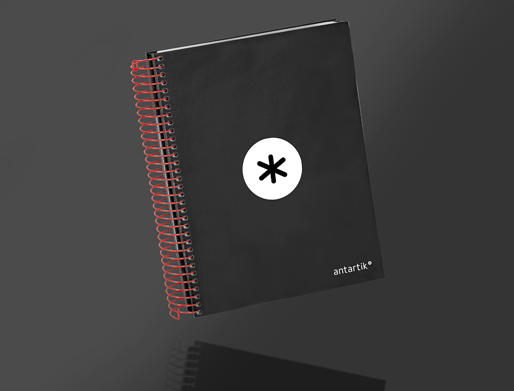 CUADERNO ESPIRAL A5 MICRO ANTARTIK TAPA FORRADA120H 90 GR CUADRO 5MM 5 BANDAS6 TALADROS COLOR NEGRO