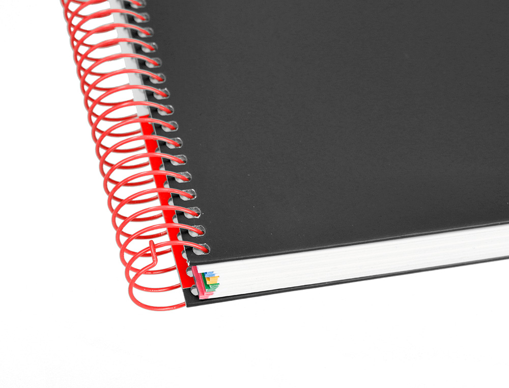 CUADERNO ESPIRAL A5 MICRO ANTARTIK TAPA FORRADA120H 90 GR CUADRO 5MM 5 BANDAS6 TALADROS COLOR NEGRO