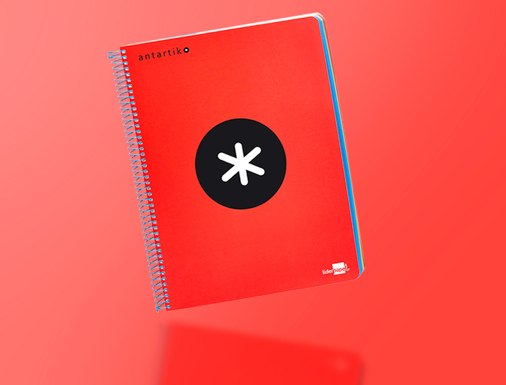 CUADERNO ESPIRAL LIDERPAPEL FOLIO ANTARTIK TAPA PLASTICO 80H 100 GR HORIZONTAL CON MARGEN COLORES SURTIDOS