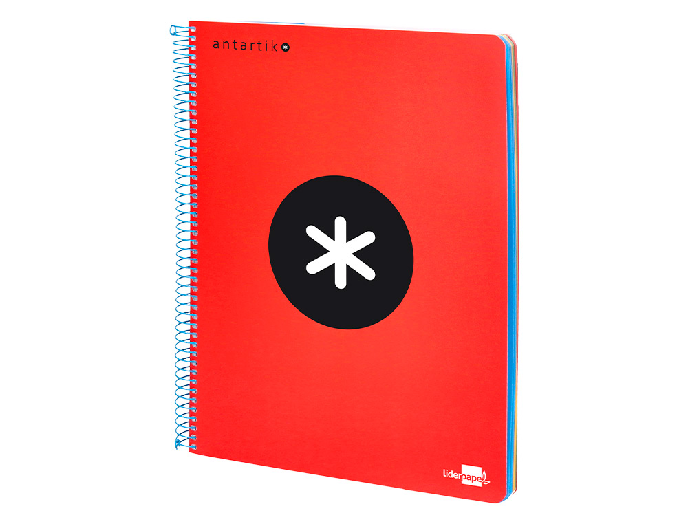 CUADERNO ESPIRAL LIDERPAPEL FOLIO ANTARTIK TAPA PLASTICO 80H 100 GR HORIZONTAL CON MARGEN COLORES SURTIDOS