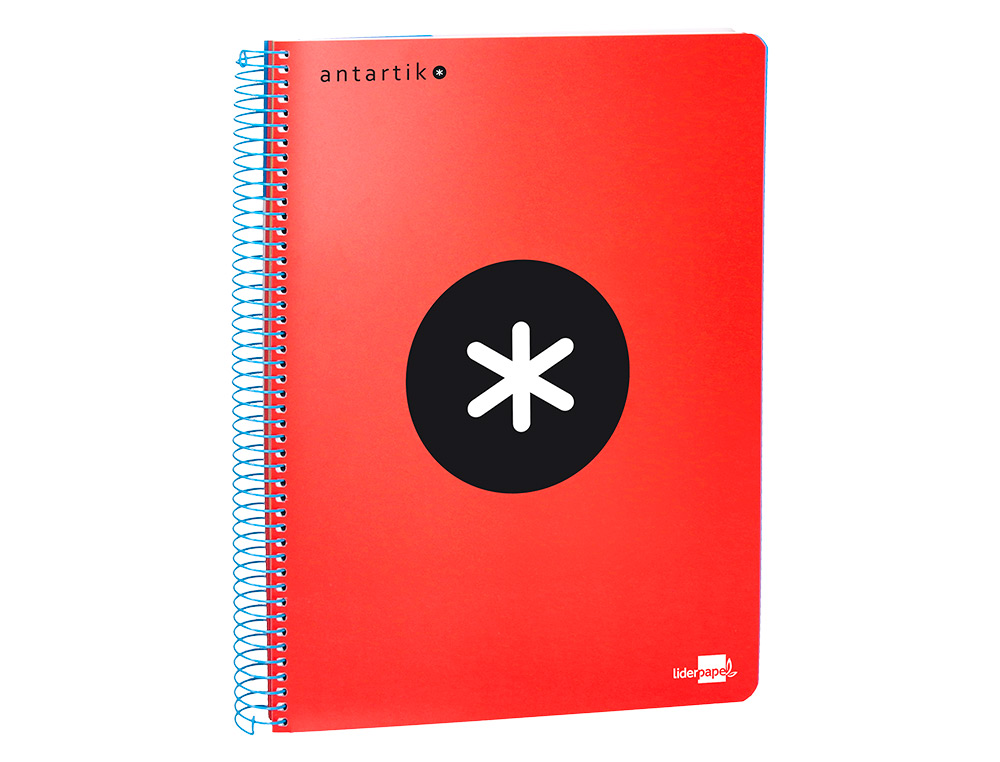 CUADERNO ESPIRAL LIDERPAPEL FOLIO ANTARTIK TAPA PLASTICO 80H 100 GR HORIZONTAL CON MARGEN COLORES SURTIDOS