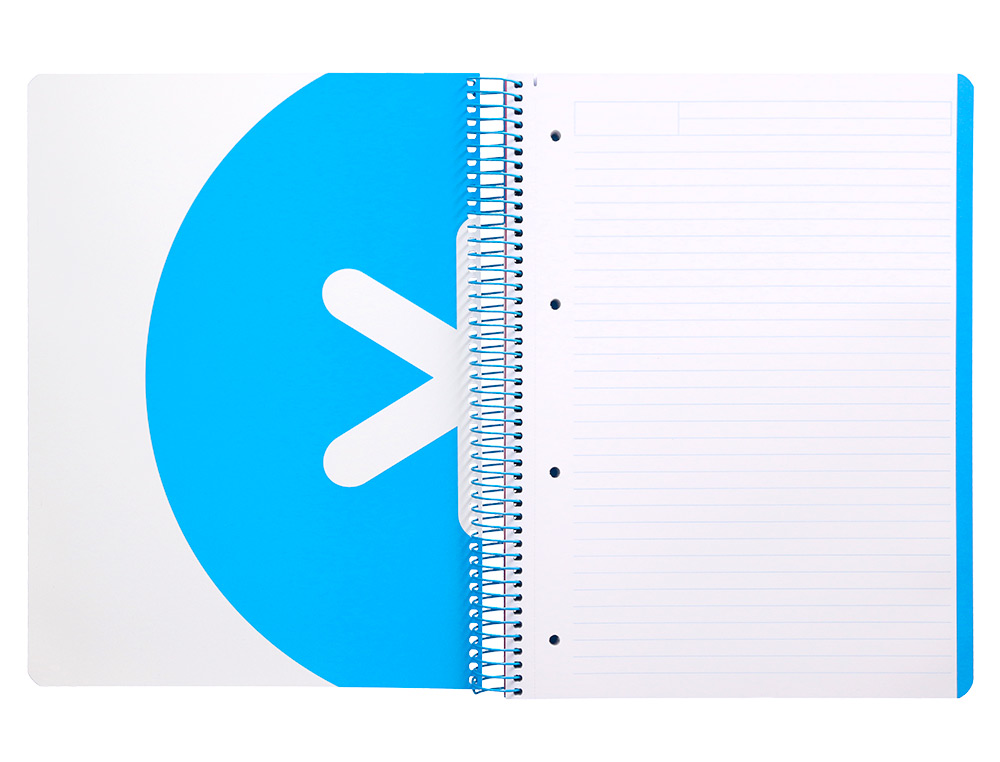 CUADERNO ESPIRAL LIDERPAPEL FOLIO ANTARTIK TAPA PLASTICO 80H 100 GR HORIZONTAL CON MARGEN COLORES SURTIDOS