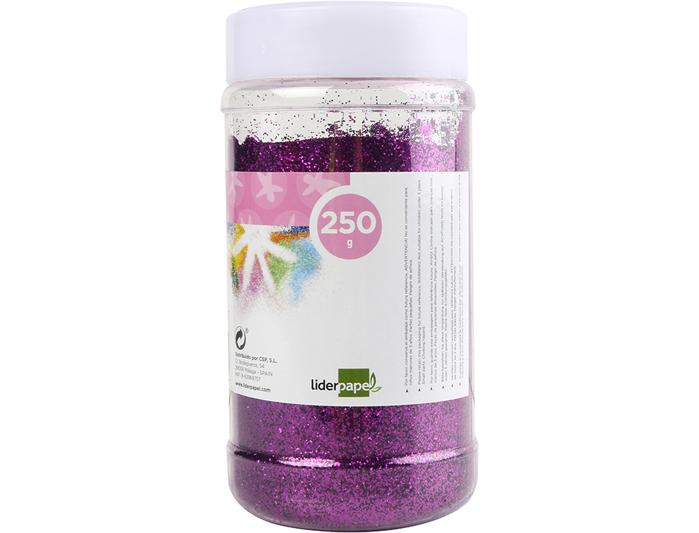 Purpurina liderpapel fantasia color violeta metalizado bote de 250 gr