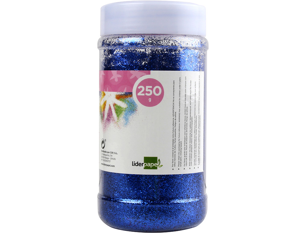 Purpurina liderpapel fantasia color azul metalizado bote de 250 gr