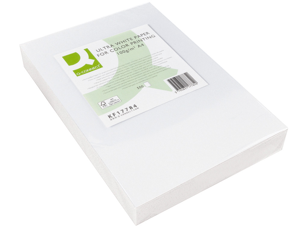 PAPEL FOTOCOPIADORA Q-CONNECT ULTRA WHITE DIN A4 100 GRAMOS PAQUETE DE 500 HOJAS