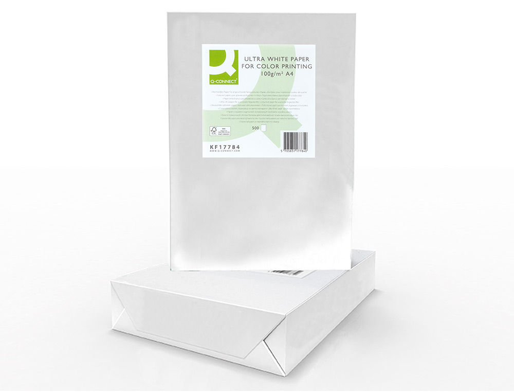 PAPEL FOTOCOPIADORA Q-CONNECT ULTRA WHITE DIN A4 100 GRAMOS PAQUETE DE 500 HOJAS
