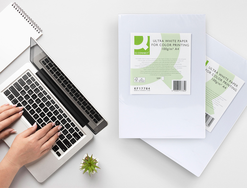 PAPEL FOTOCOPIADORA Q-CONNECT ULTRA WHITE DIN A4 100 GRAMOS PAQUETE DE 500 HOJAS