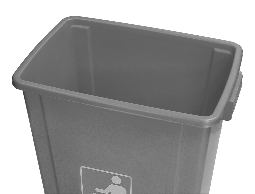 PAPERERA CONTENIDOR Q-CONNECT PLÀSTIC AMB TAPA DE BALÀ 20 LITRES GRIS 340X240X450 MM