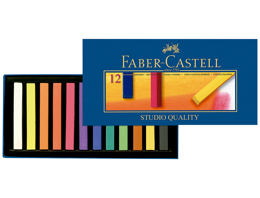 Tiza pastel faber castell estuche carton de 12 unidades colores surtidos