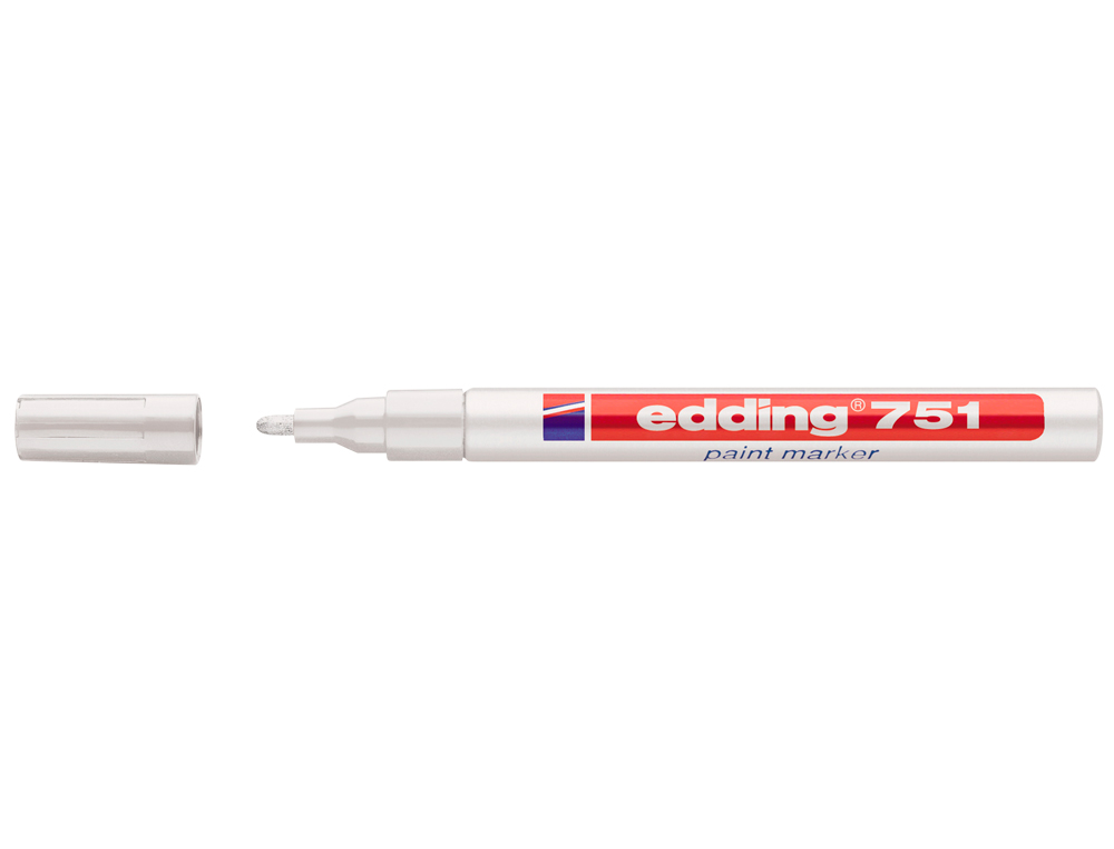 Rotulador edding punta fibra 751 blanco punta redonda 1-2 mm