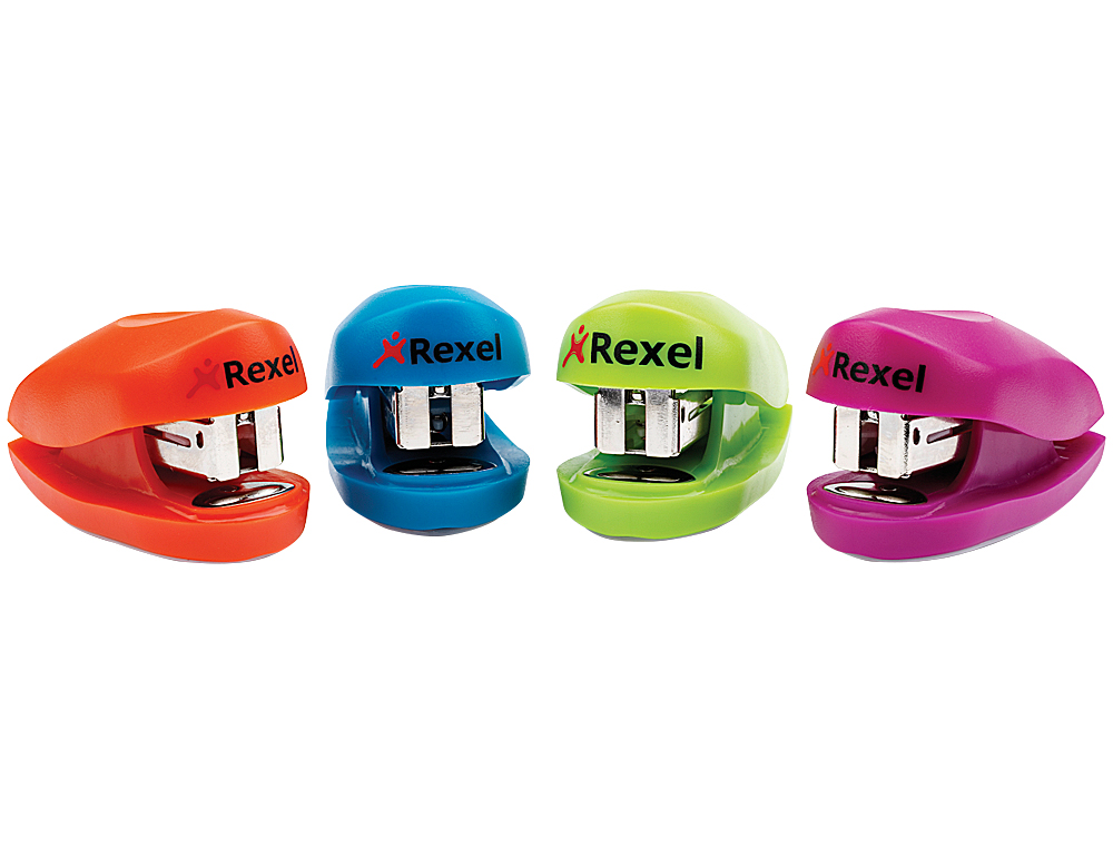 Grapadora rexel buddy + caja grapas capacidad 10 hojas colores surtidos