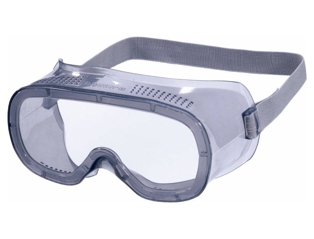 Gafas de proteccion deltaplus panoramicas montura flexible de pvc ventilacion directa talla ajustable color gris