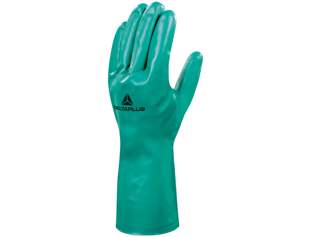 Guantes deltaplus tratado en nitrilo flocado de algodon especial para trabajos con liquidos quimicos talla 7