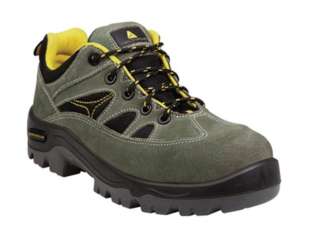 Zapatos de seguridad deltaplus trek de piel serraje puntera y suela composite verde talla 41