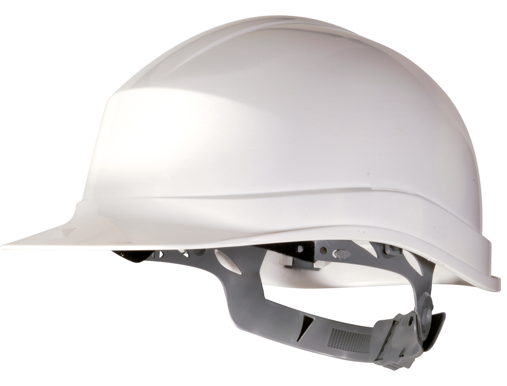 Casco de proteccion deltaplus polietileno especial para obra y trabajos electricos de baja tension color blanco