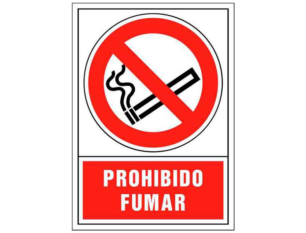 Pictograma syssa señal de prohibicion prohibido fumar en pvc 245x345 mm