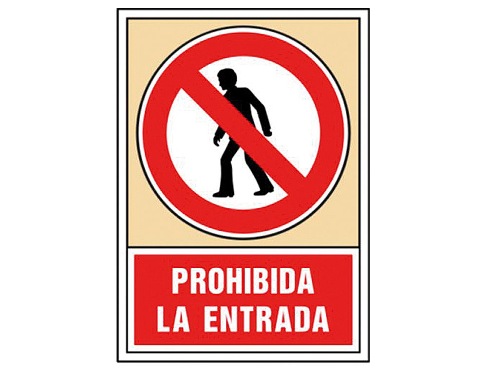 Pictograma syssa señal de prohibicion prohibida la entrada en pvc 245x345 mm