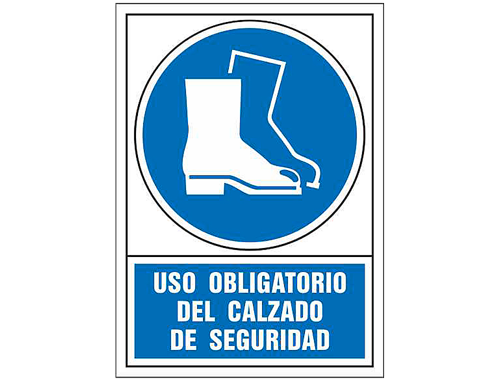 Pictograma syssa señal de obligacion uso obligatorio del calzado de seguridad en pvc 245x345 mm