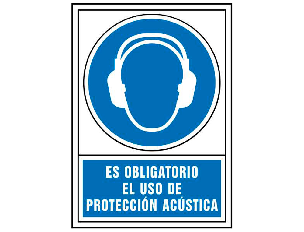 Pictograma syssa señal de obligacion es obligatorio el uso de proteccion acustica en pvc 245x345 mm