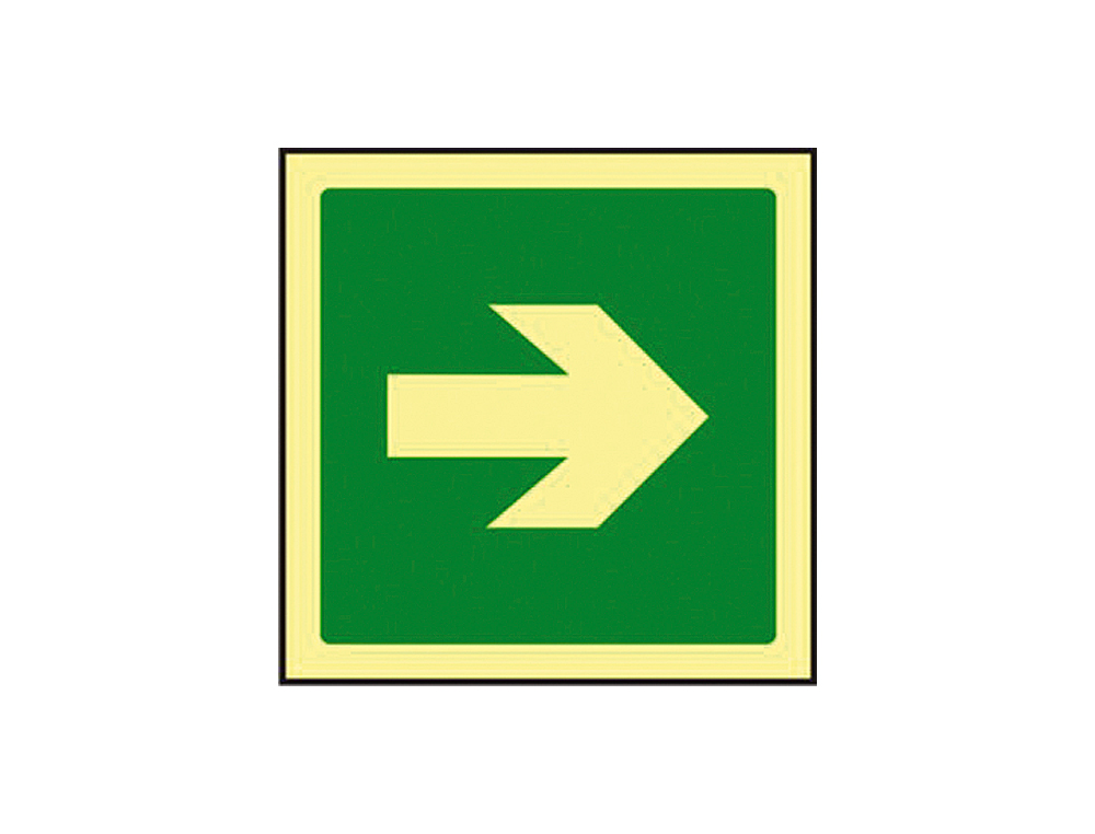 Pictograma syssa señal de via de evacuacion en pvc fotoluminiscente 224x224 mm