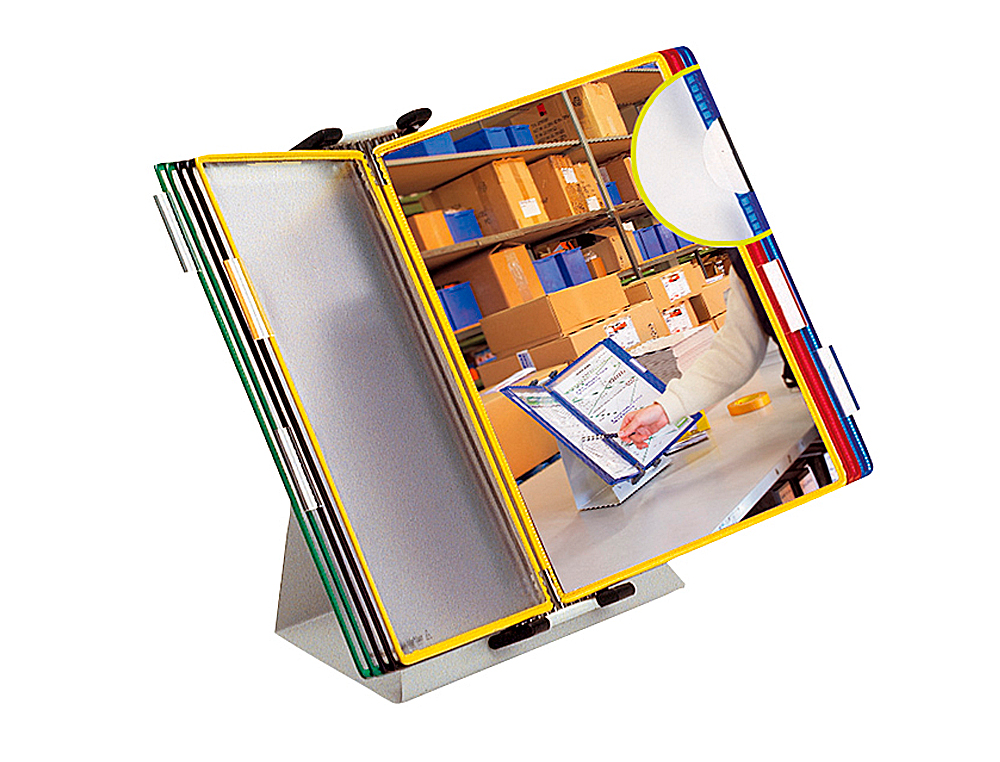 PORTACATALOGO SOBREMESA PVC TARIFOLD CON 10 FUNDAS DIN-A4 COLORES SURTIDOS