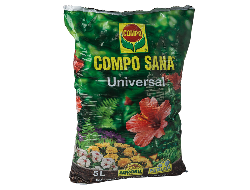 Sustrato compo universal para plantas de interior y exterior saco de 5 litros