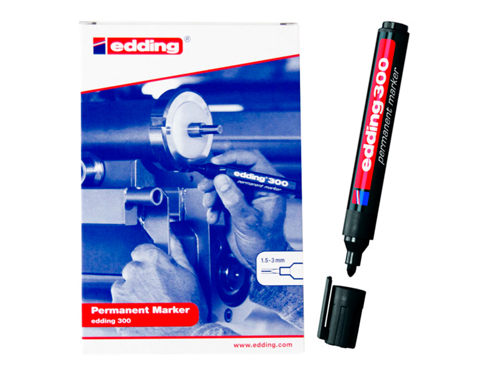 Rotulador permanente 123tinta negro - 3-7 mm redondo