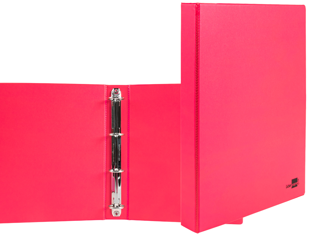 Carpeta de 4 anillas 25 mm mixtas liderpapel a4 carton forrado pvc fucsia