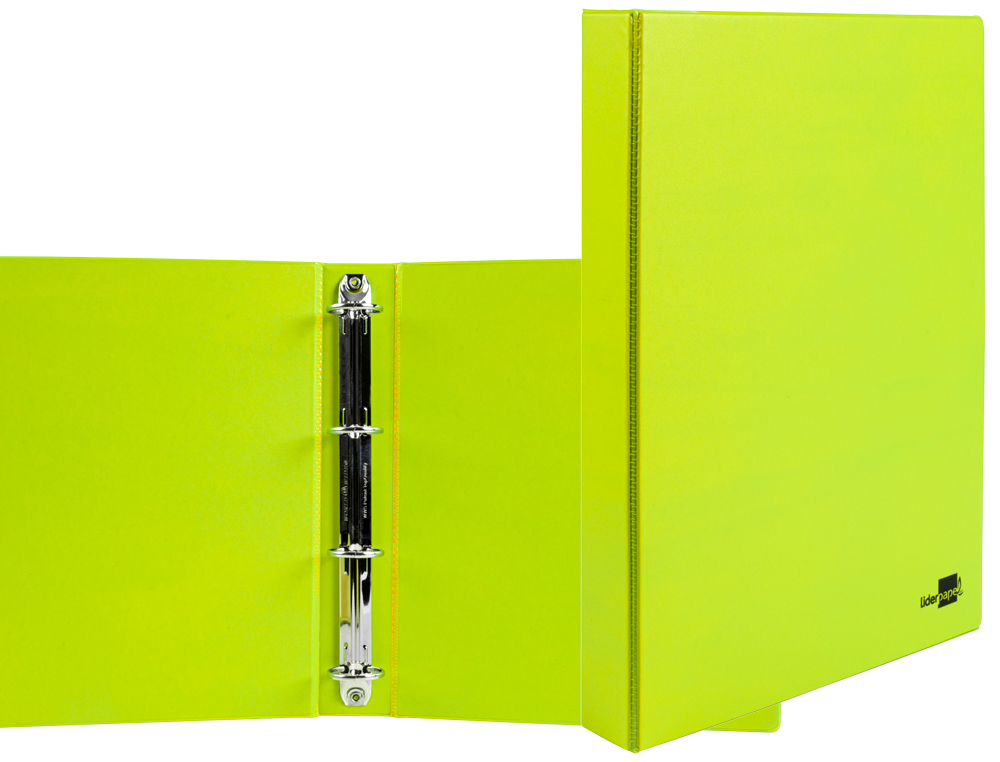 Carpeta de 4 anillas 25 mm mixtas liderpapel a4 carton forrado pvc verde