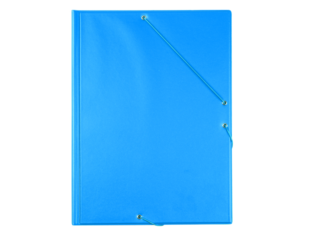 Carpeta liderpapel gomas folio 3 solapas carton forrado pvc azul